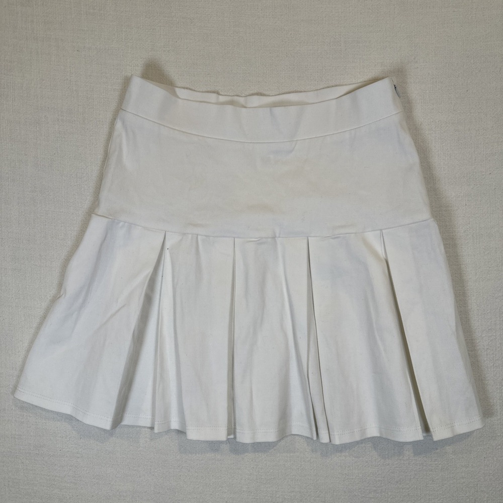 Full Tilt White Mini Skirt Flare Pleated Preppy Stretch Size Small